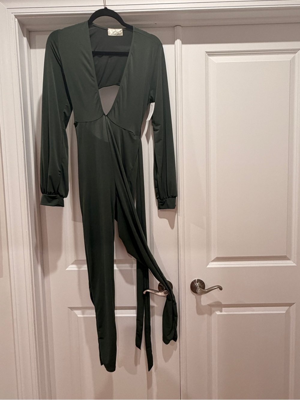 Olive Green Long-Sleeve Jumpsuit